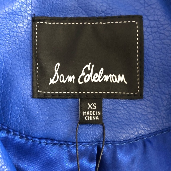 Sam Edelman Starburst Moto Jacket Royal Blue - Picture 5 of 16